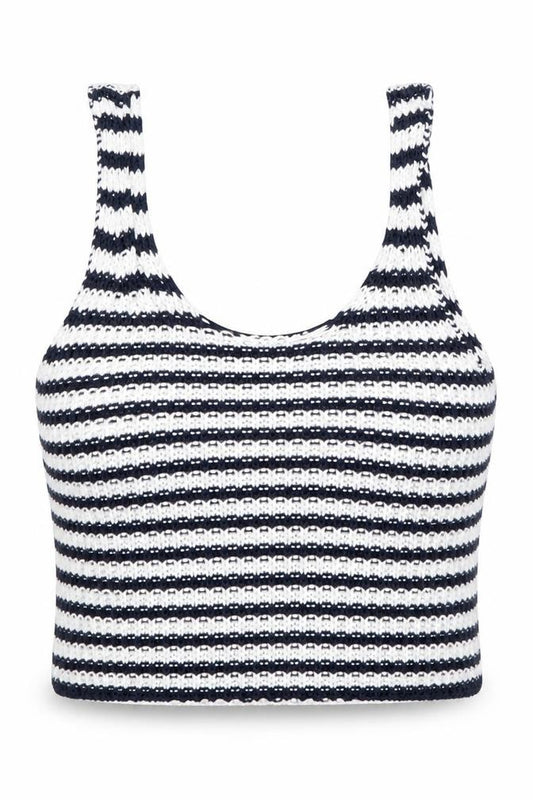 Front view of Primark women’s multicoloured striped viscose basic blouse, size UK 8, round neck