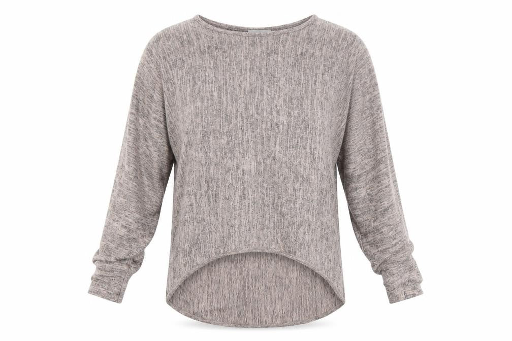 Front view of Apricot women’s pink scoop neck polyester jumper, size UK 10