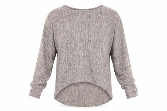 Front view of Apricot women’s pink scoop neck polyester jumper, size UK 10