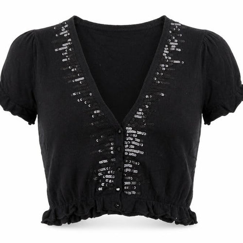 Therapy Womens Black V-Neck  Acrylic Cardigan Jumper Size 12