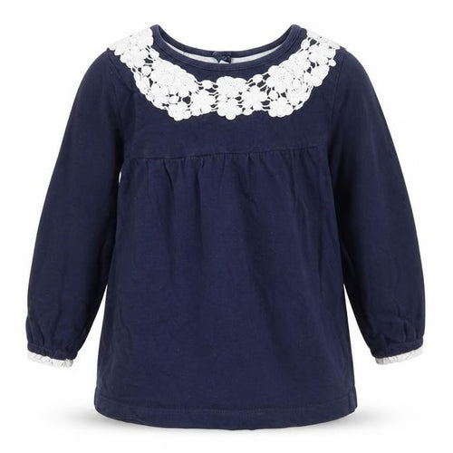 Crafted Girls Blue  Cotton T-Shirt Dress  Size 12-18 Months Round Neck