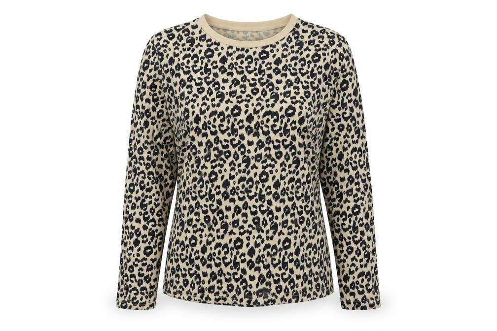Blooming Jelly Womens Multicoloured Animal Print Viscose Basic T-Shirt Size M Round Neck