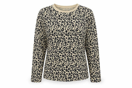 Front view of Blooming Jelly women’s multicoloured animal print viscose basic t-shirt, size M, round neck