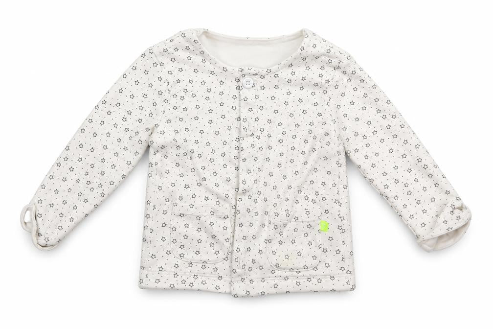 Front view of Matalan Baby White Geometric Jacket, size 12-18, Months
