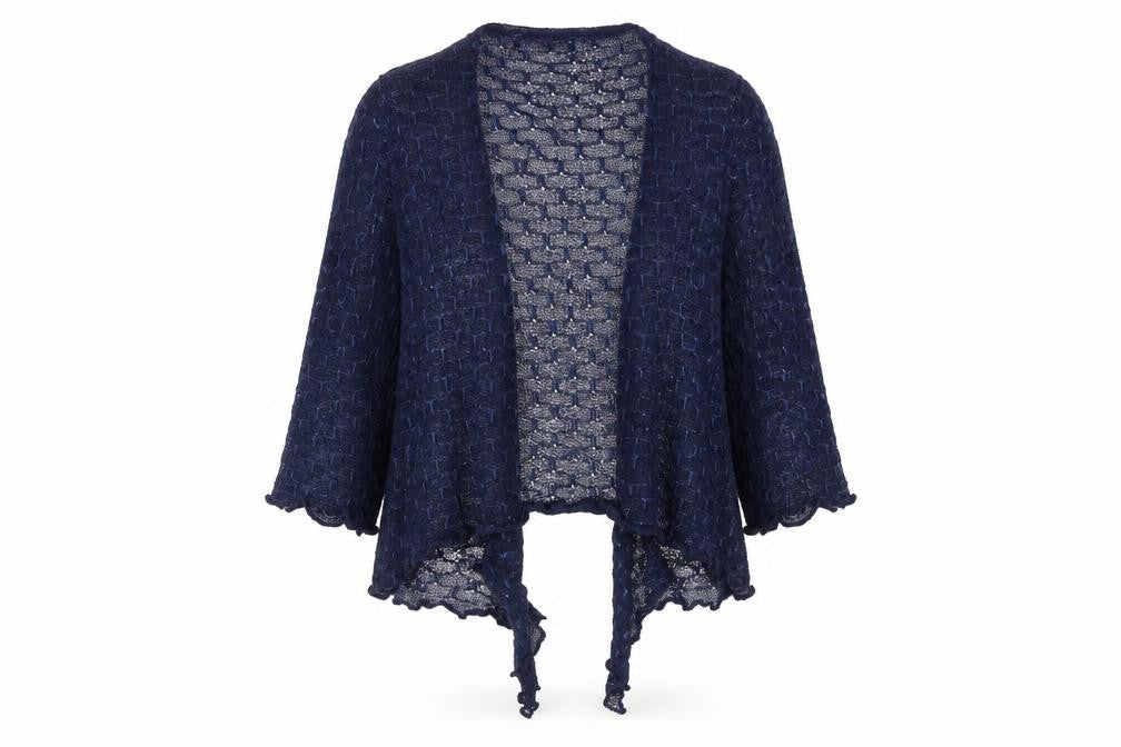 Preworn Womens Blue Round Neck  Polyester Cardigan Jumper Size XL