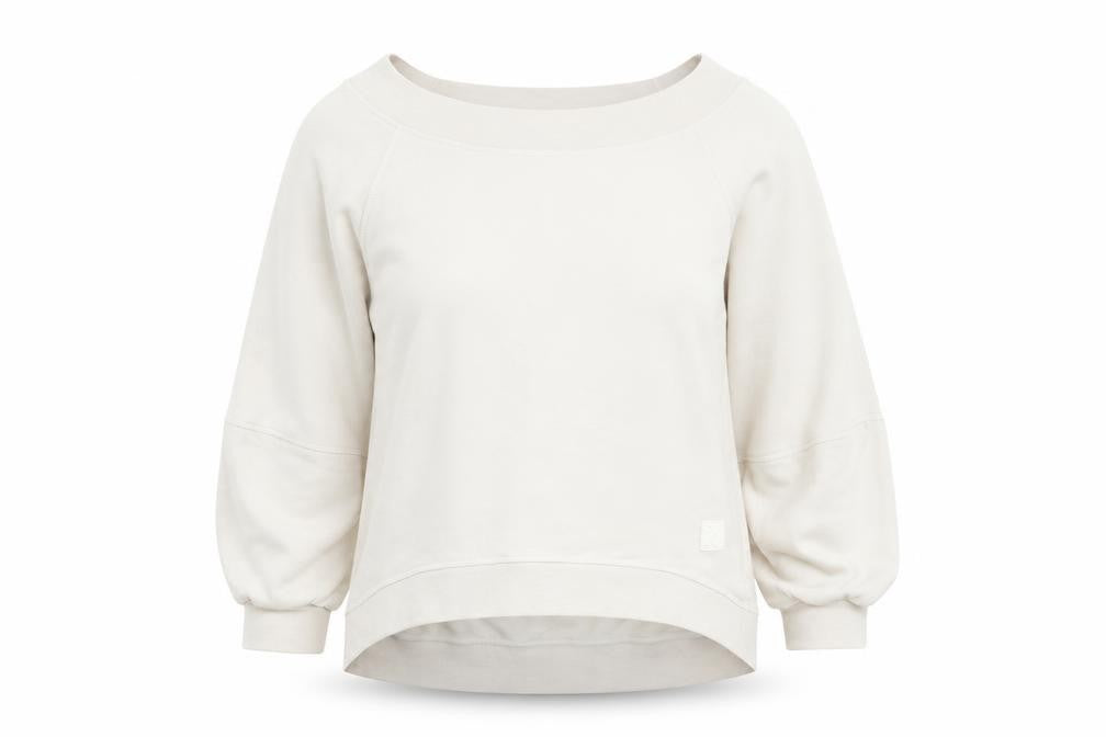 Front view of River Island women’s ivory polyester pullover sweatshirt, size M