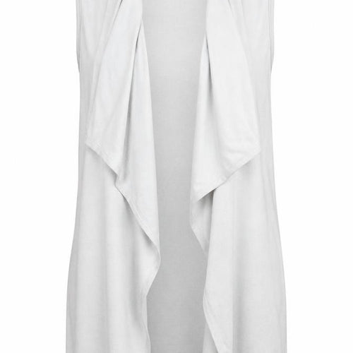 SheIn Womens Green   Gilet Waistcoat Size 6   - Sleeveless Pale Green Suede Effect Waterfall Waistcoat