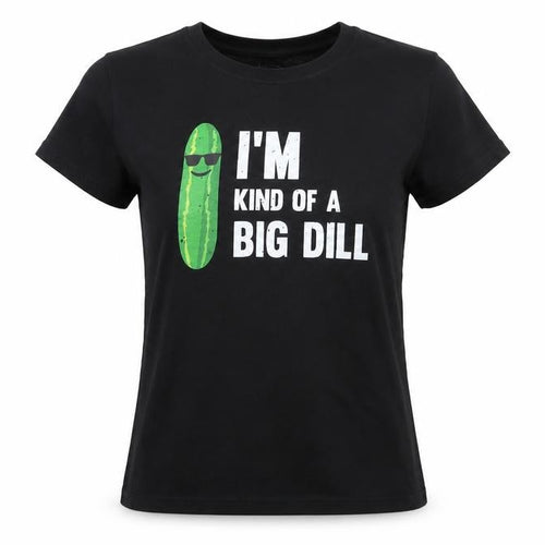 Port & Company Womens Black  Cotton Basic T-Shirt Size M Round Neck - I'm Kind of a Big Dildo