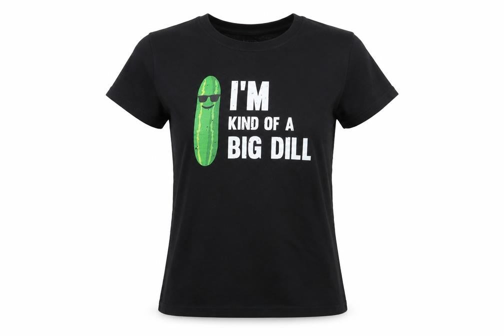 Port & Company Womens Black  Cotton Basic T-Shirt Size M Round Neck - I'm Kind of a Big Dildo