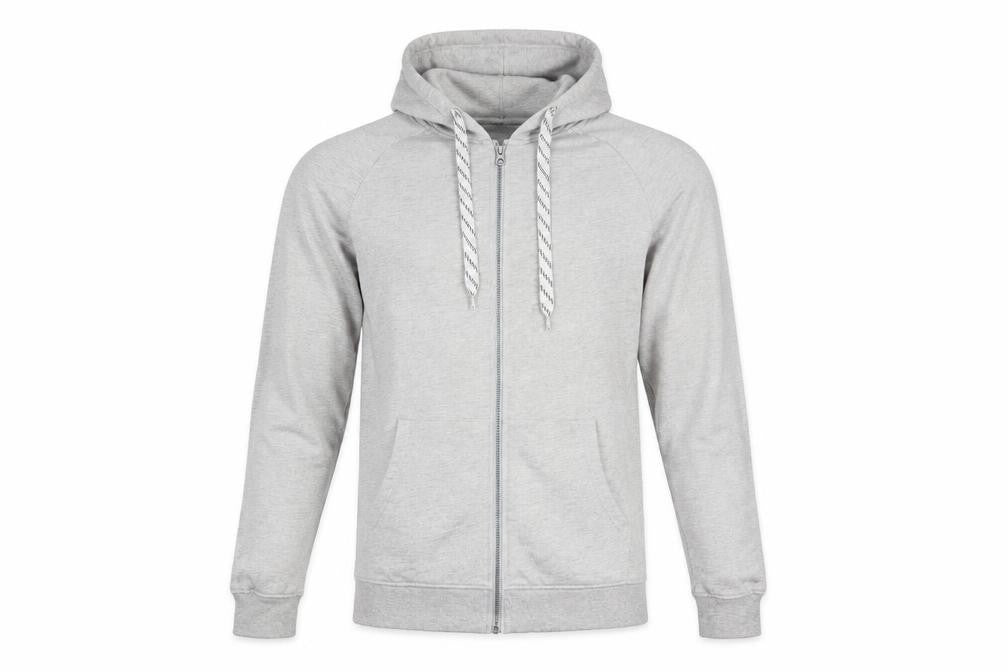 Avenue Mens Grey  Cotton Full Zip Hoodie Size S