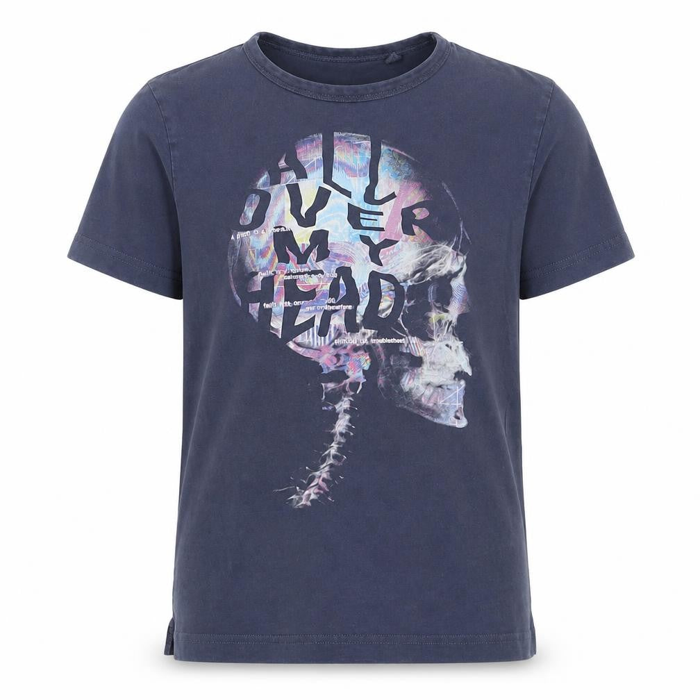 Front view of Next boys’ multicoloured cotton basic t-shirt, size 5, years round neck