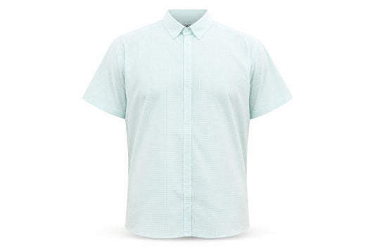 Front view of TAYLOR&WRIGHT men’s multicoloured check cotton button-up, size 17, collared