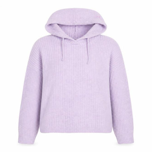 New Look Womens Purple Striped Acrylic Pullover Hoodie Size S