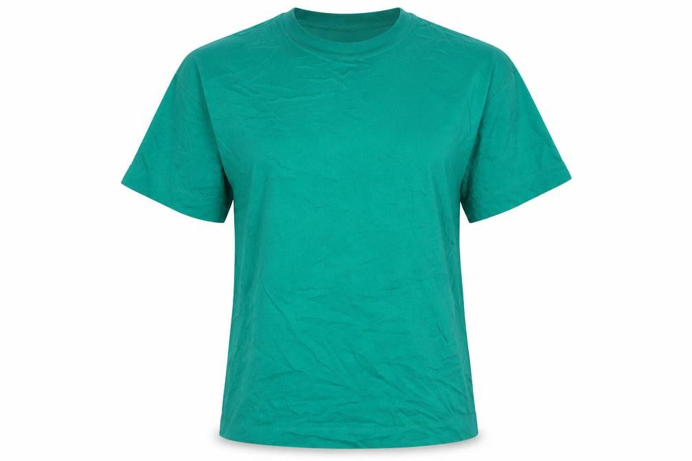 Bershka Womens Green  Cotton Basic T-Shirt Size XS Round Neck