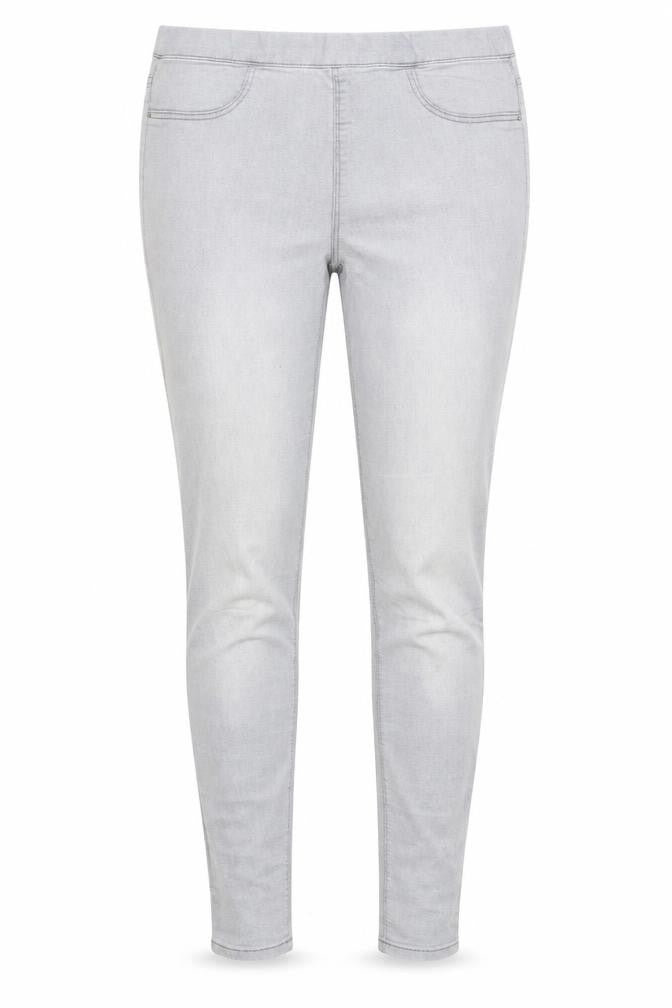 Front view of Matalan women’s grey cotton skinny jeans, size UK 10, 28-inch leg regular