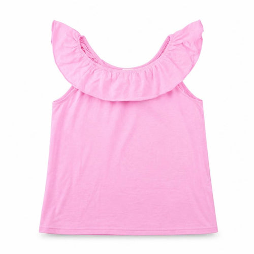 H&M Girls Pink  Polyester Basic Tank Size 9-10 Years Off the Shoulder  - Florescent Pink