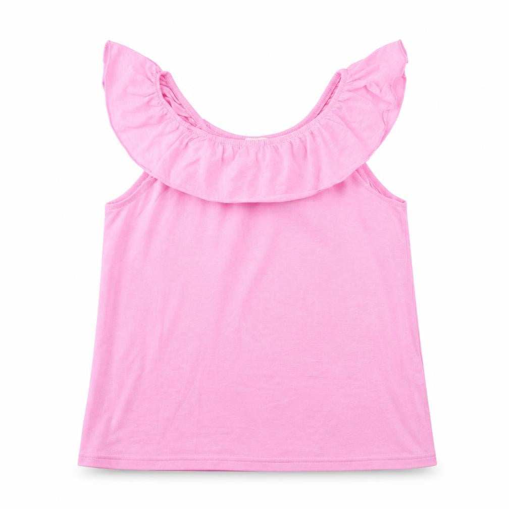 H&M Girls Pink  Polyester Basic Tank Size 9-10 Years Off the Shoulder  - Florescent Pink