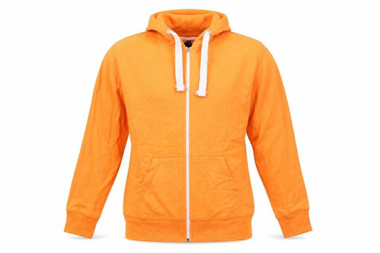 Malaika Girls Orange  Cotton Full Zip Hoodie Size 13 Years   - Florescent Orange