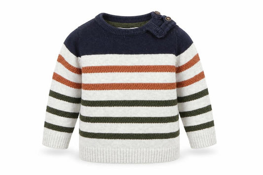 Front view of F&F Baby Multicoloured 100% Cotton jumper, size 3-6, Months