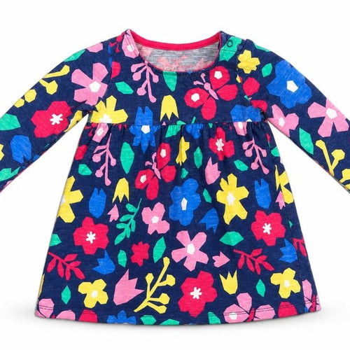 F&F Baby Multicoloured Floral 100% Cotton Basic Blouse Size 9-12 Months Round Neck