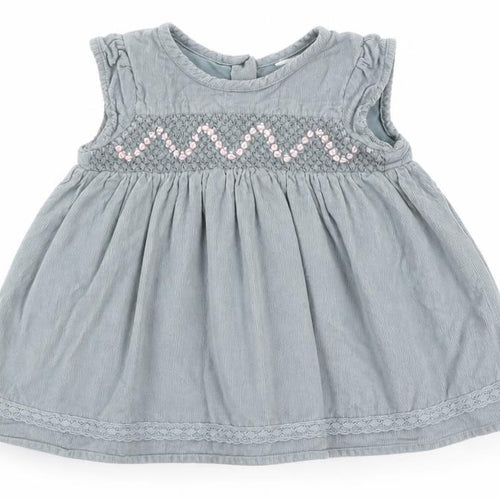 NEXT Baby Grey  100% Cotton A-Line  Size 6-9 Months  Round Neck