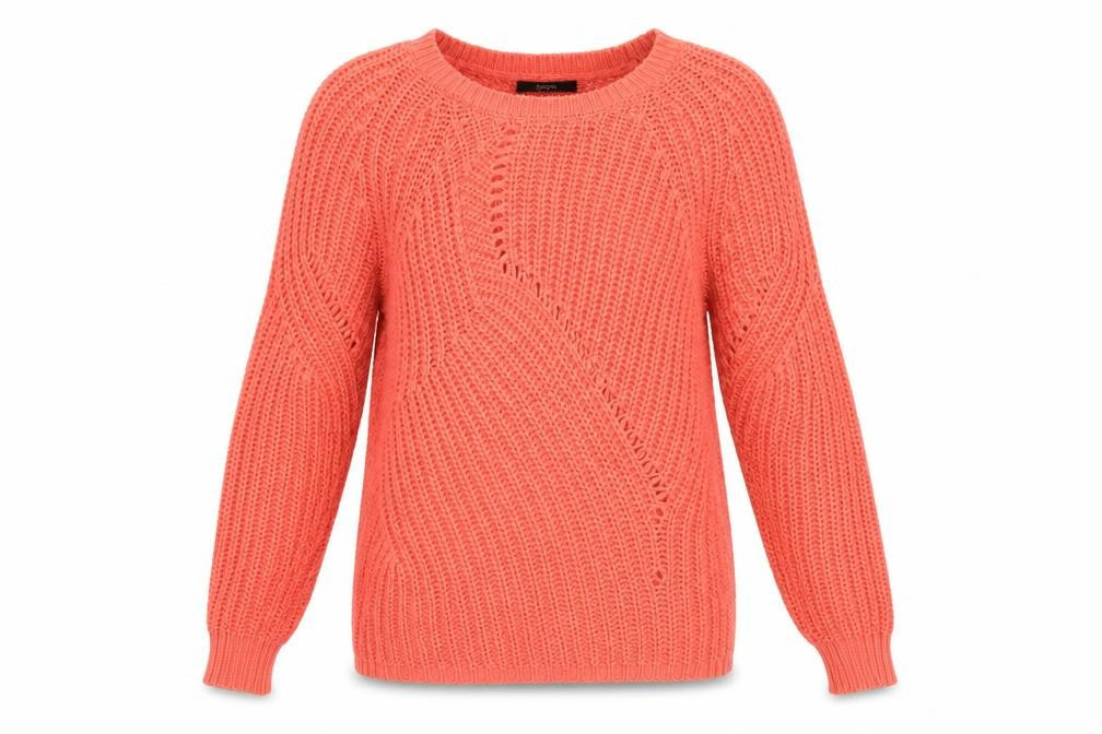 Front view of George women’s orange round neck cotton jumper, size UK 8