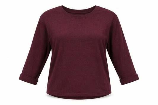 Front view of H&M women’s purple polyester basic blouse, size XS, round neck