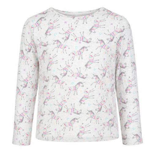 F&F Girls Multicoloured Animal Print Cotton  Pyjama Top Size 9-10 Years   - UNICORN