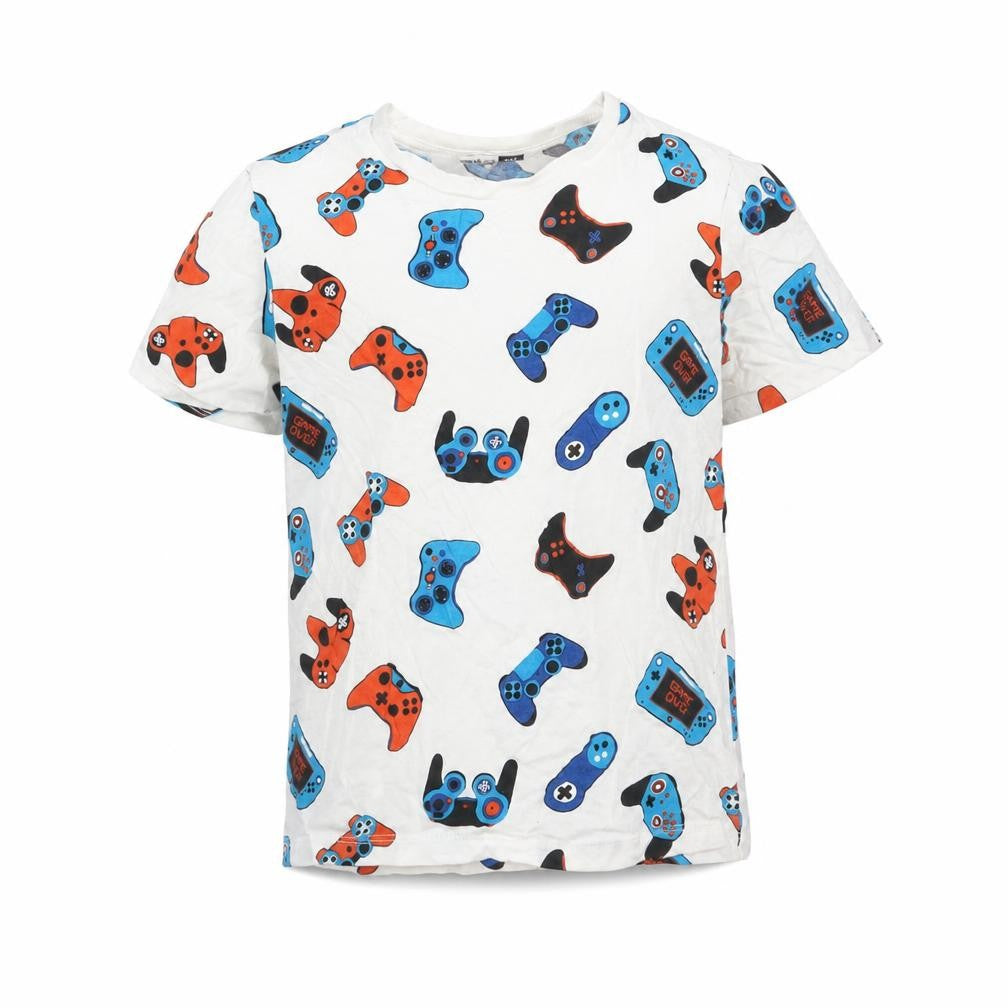 Front view of PRP&CO boys’ multicoloured cotton basic t-shirt, size 5-6, years round neck - controller