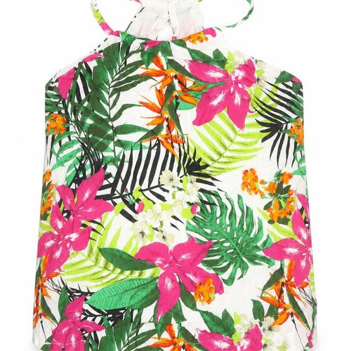 MISS EVIE Girls Multicoloured Floral Viscose Basic T-Shirt Size 7 Years