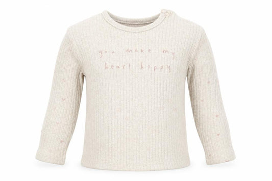 Front view of George Baby Beige Geometric Viscose Basic T-Shirt, size 12-18, Months Crew Neck