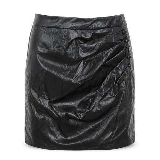 Front view of SHEIN women’s black polyester maxi skirt, size S