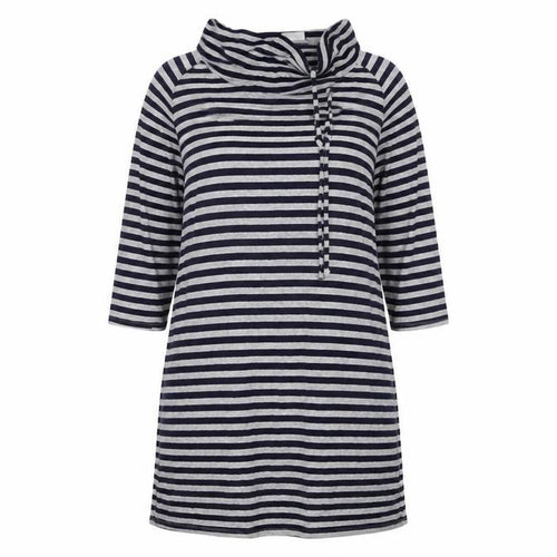 Roman Womens Multicoloured Striped Viscose T-Shirt Dress  Size L  Boat Neck