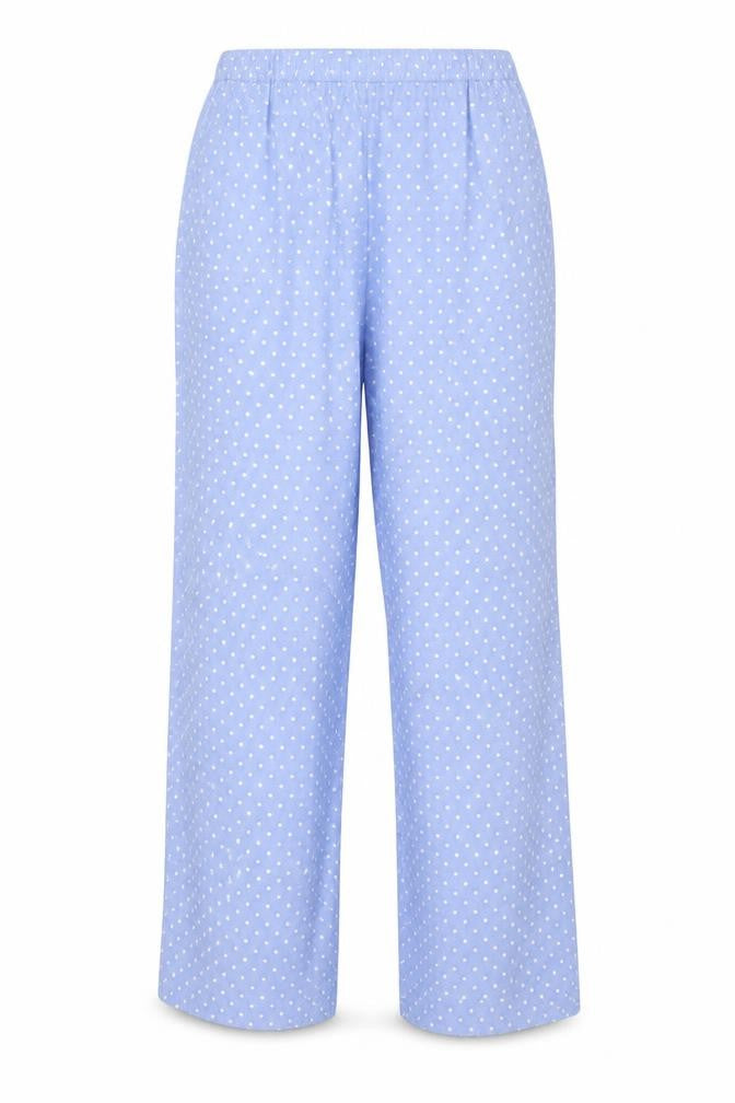 Marks and Spencer Womens Blue Polka Dot Cotton Trousers  Size 12 L26 in Regular