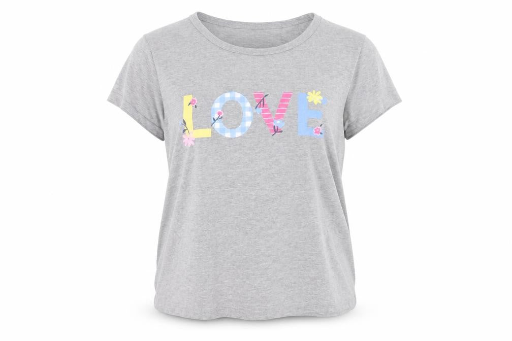 Love To Dream Womens Grey  Cotton Basic T-Shirt Size 12 Round Neck