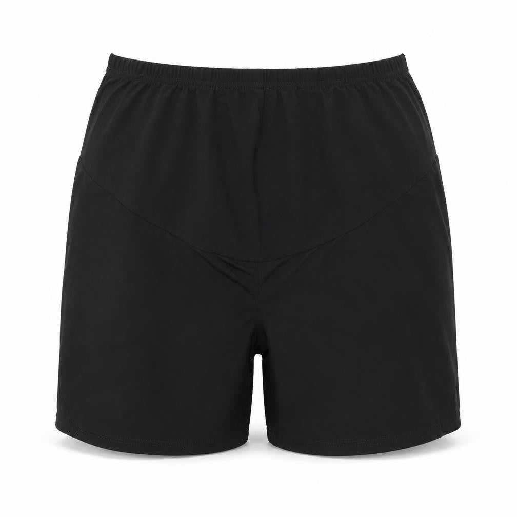 Front view of SHEIN women’s black polyester compression shorts, size XL, 7-inch leg regular