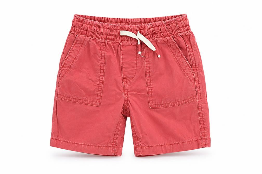 Front view of Gap boys’ red 100% cotton chino shorts, size 5, years regular