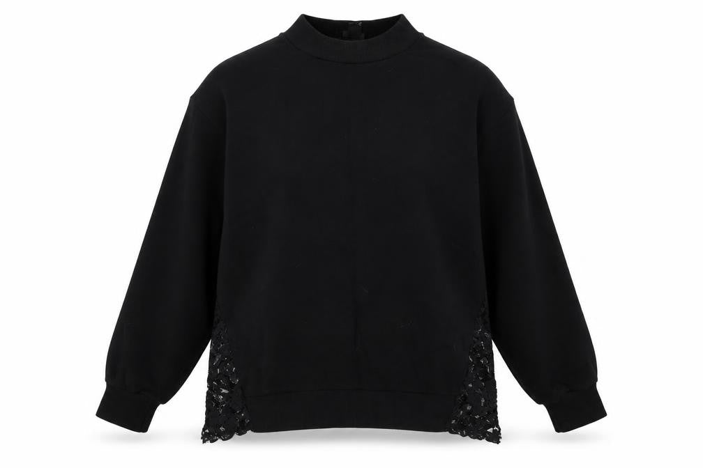 Front view of River Island women’s black high neck polyester jumper, size S