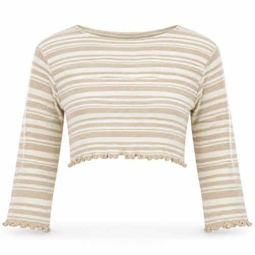 Nasty Gal Womens Brown Round Neck Striped Acrylic Pullover Jumper Size L