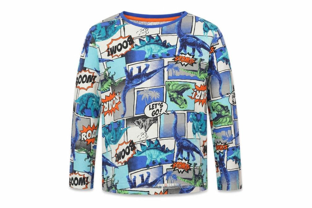 Front view of Nutmeg boys’ multicoloured 100% cotton basic casual, size 9-10, years round neck