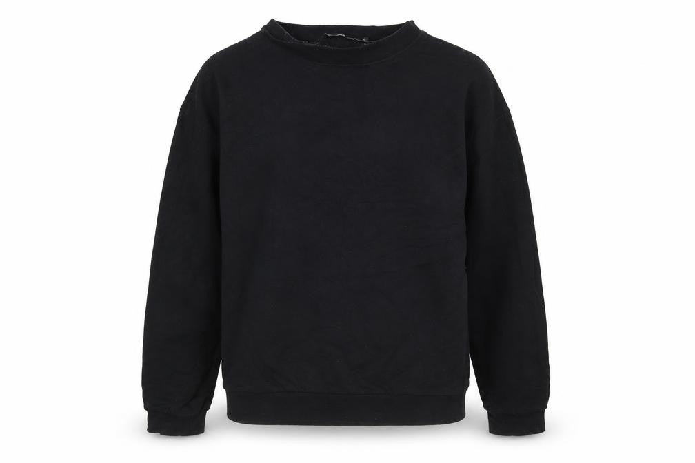 Front view of In the Style women’s black cotton pullover sweatshirt, size S