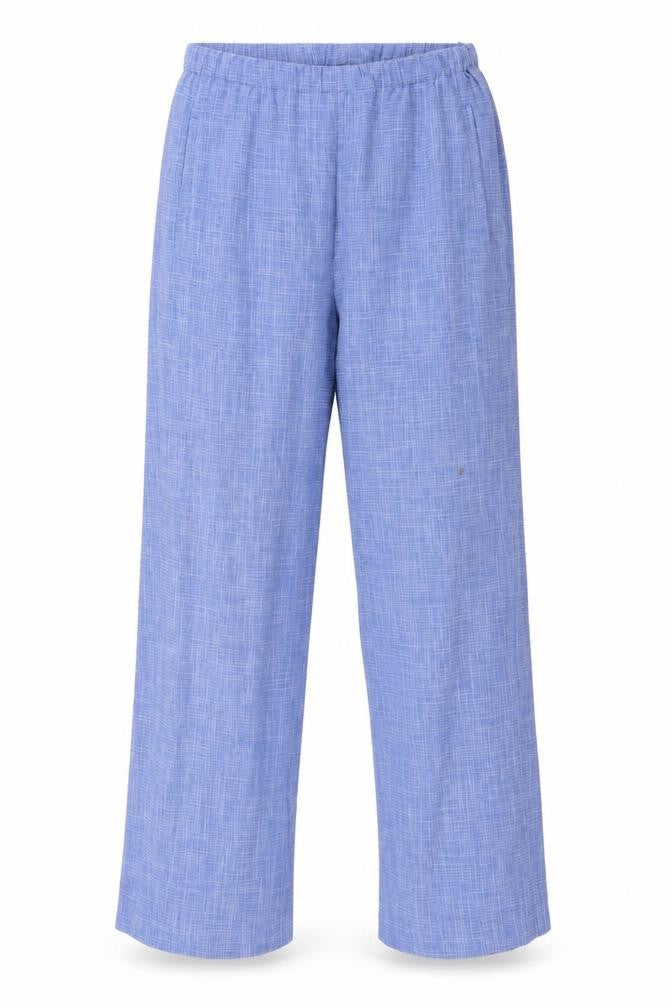 Front view of Cotswold women’s blue polyester trousers, size UK 10, 29-inch leg regular