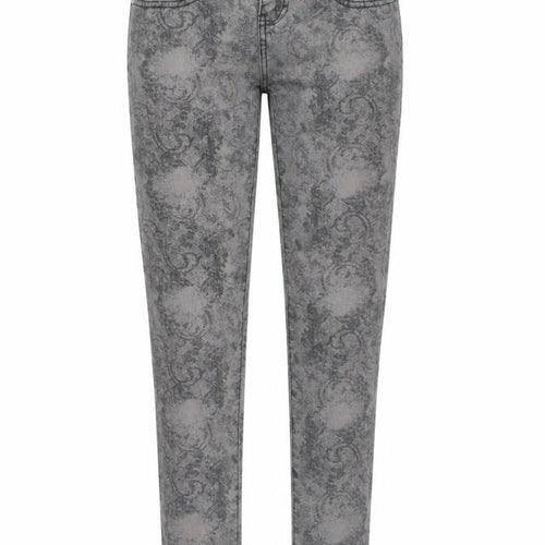 FALMER Womens Grey Paisley Cotton Skinny Jeans Size 8 L30 in Regular