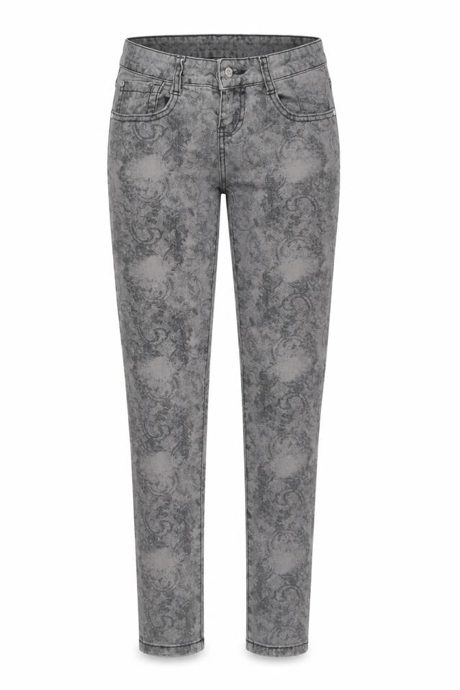 FALMER Womens Grey Paisley Cotton Skinny Jeans Size 8 L30 in Regular