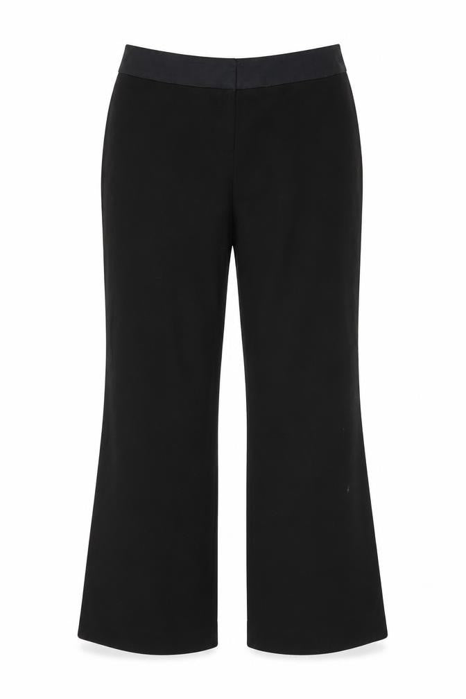 Front view of Tu women’s black polyester dress pants trousers, size UK 12, 30-inch leg regular