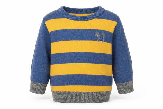 Front view of Next Baby Yellow Cotton jumper, size 6-9, Months