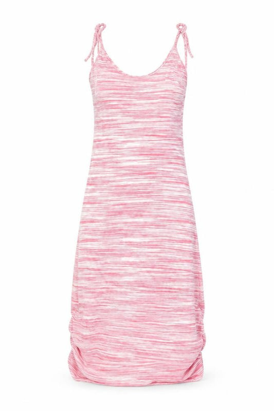Front view of Next women’s pink viscose a-line, size UK 8, round neck