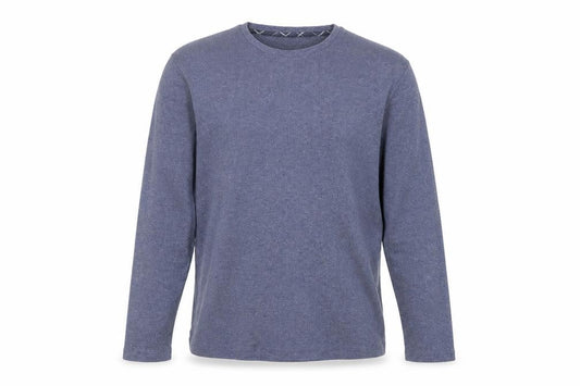 Front view of F&F men’s blue round neck cotton jumper, size L