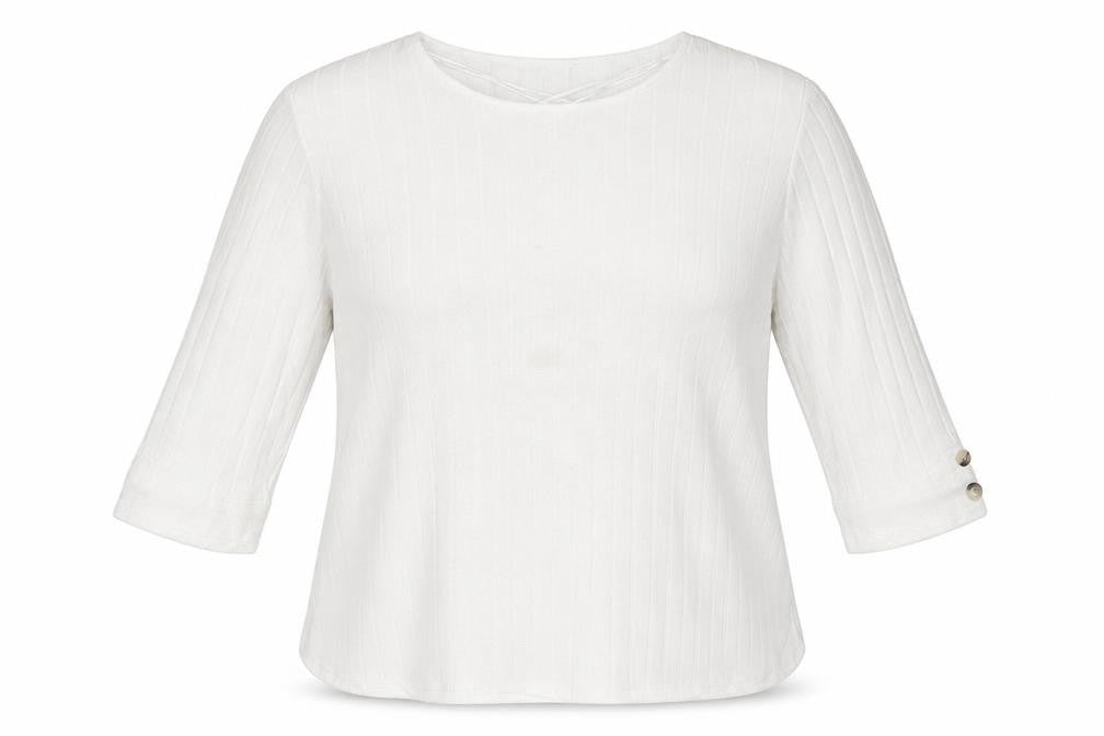 Front view of Peacocks women’s white roll neck polyester jumper, size XL