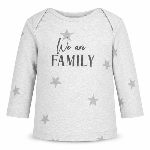 F&F Baby Grey Geometric Cotton Basic T-Shirt Size 3-6 Months Round Neck